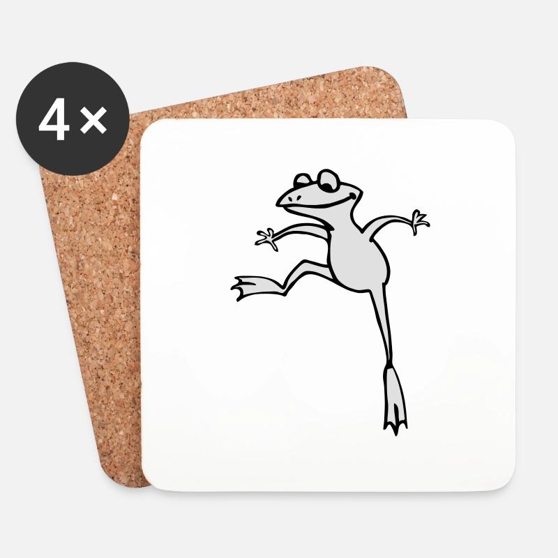 frosch - Untersetzer (4er-Set) - Weiß