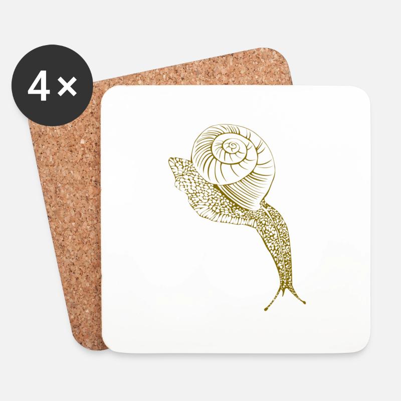 Brown snail - Untersetzer (4er-Set) - Weiß