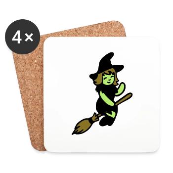 Chibi Hexe - Untersetzer (4er-Set) - Weiß - Vorne