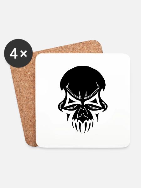 Skull - Coasters (set of 4) - white
