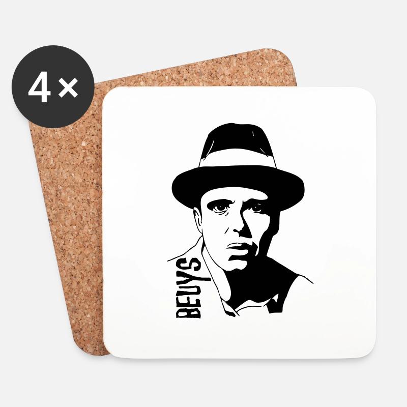 Joseph Beuys, Design von Mondwinkel - Untersetzer (4er-Set) - Weiß