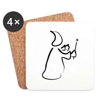 Magicien - Dessous de verre (lot de 4) - blanc - Devant