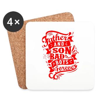 Father and Son Bad Boys Forever - Untersetzer (4er-Set) - Weiß - Vorne