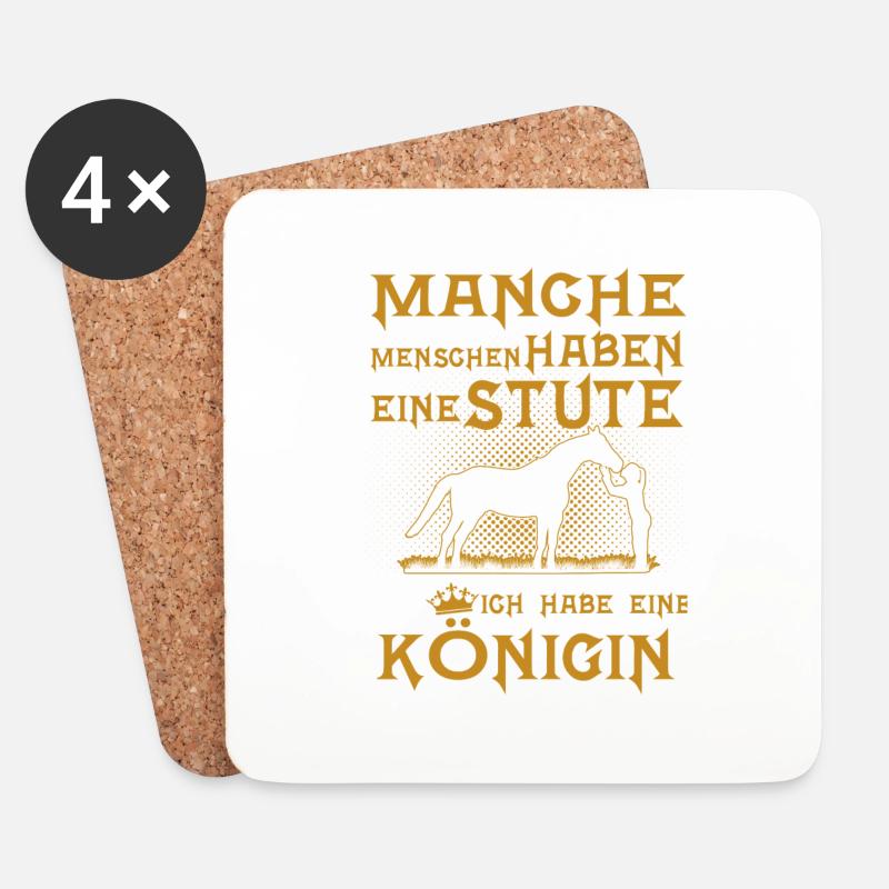 Stute / Pferdeliebe - Untersetzer (4er-Set) - Weiß