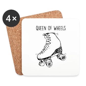 queen of wheels - Dessous de verre (lot de 4) - blanc - Devant