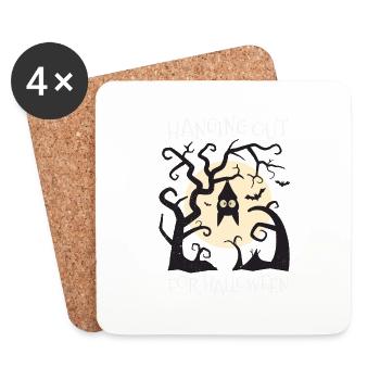 Hanging Halloween Bat - Coasters (set of 4) - white - Front
