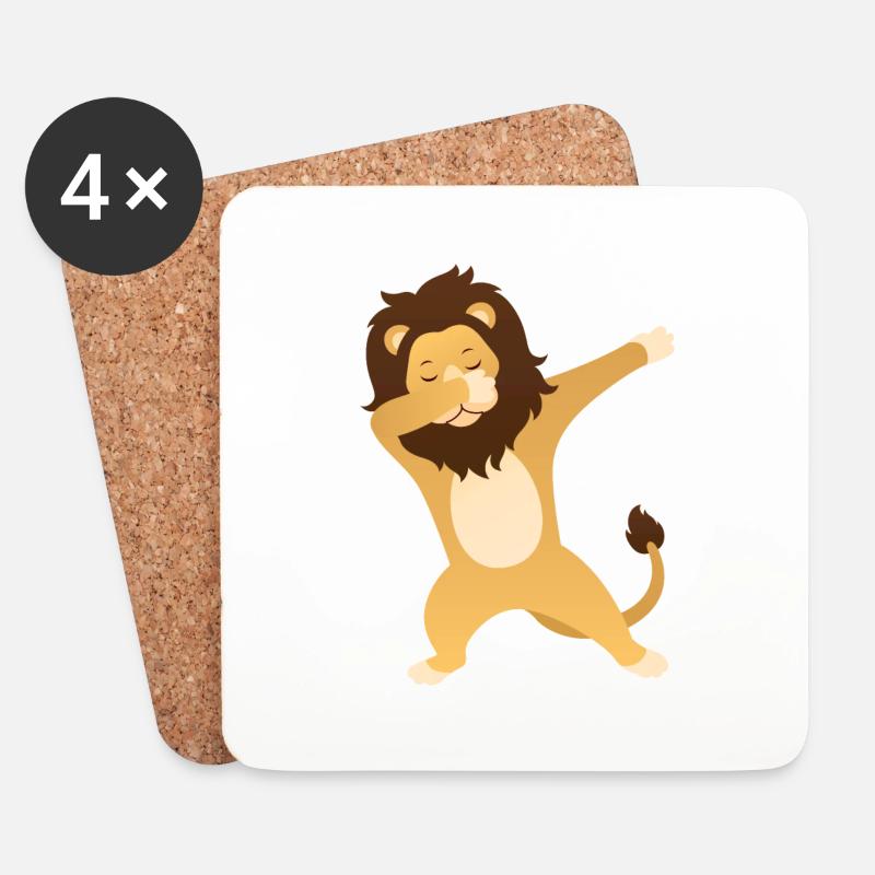 Lion Dab Dance - Cool Gift - Untersetzer (4er-Set) - Weiß