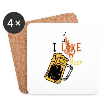 Ich mag Bier 5 - Untersetzer (4er-Set) - Weiß - Vorne