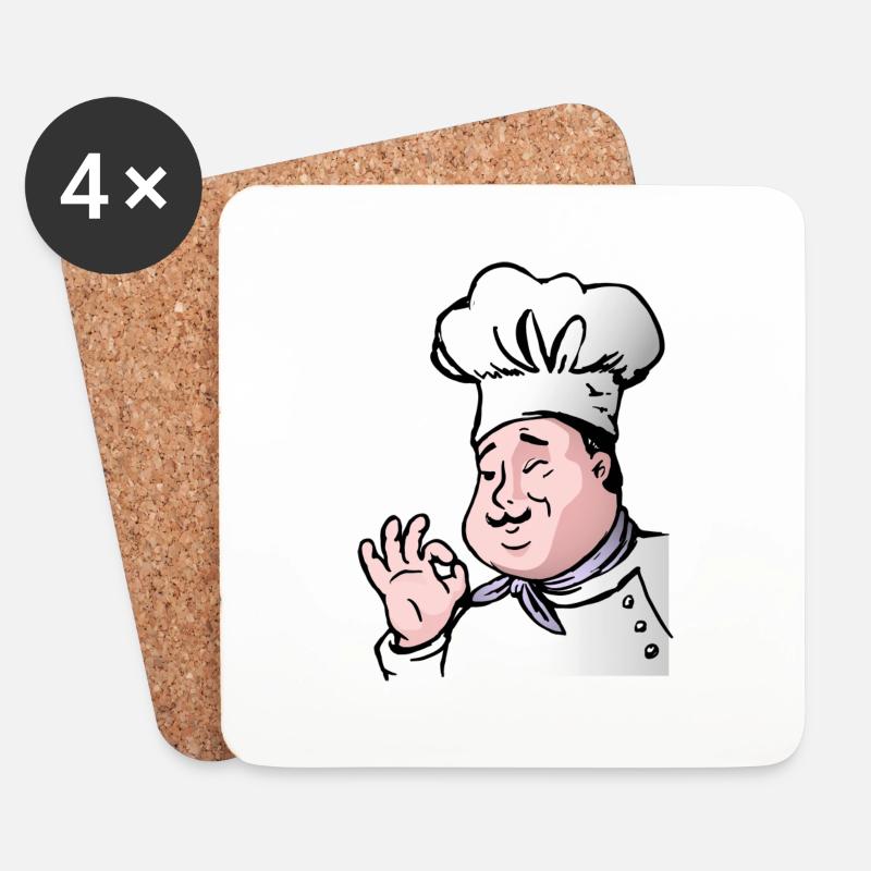 Chefkoch - Untersetzer (4er-Set) - Weiß