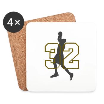 basketball - Dessous de verre (lot de 4) - blanc - Devant