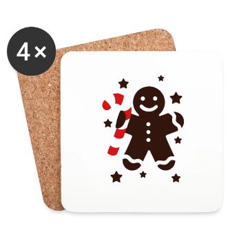 Mr. Gingerbread - Untersetzer (4er-Set) - Weiß - Vorne