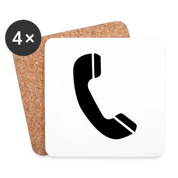 telephone mobiltelefon handy funktelefon retro12 - Untersetzer (4er-Set) - Weiß - Vorne