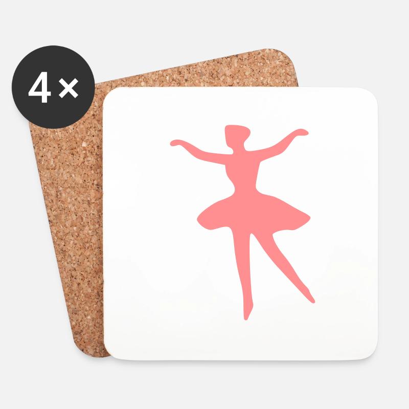 Ballerina - Untersetzer (4er-Set) - Weiß