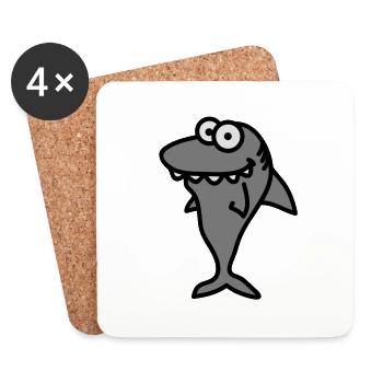 shark - Dessous de verre (lot de 4) - blanc - Devant