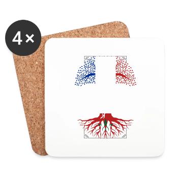 Racines Marocaines - Dessous de verre (lot de 4) - blanc - Devant