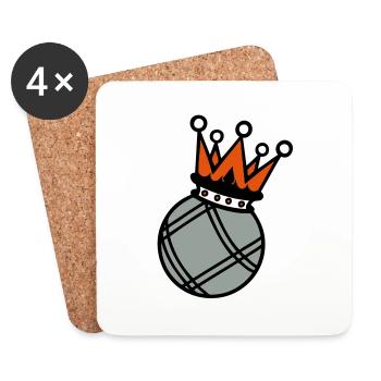 crown king crown petanque boule1 - Coasters (set of 4) - white - Front