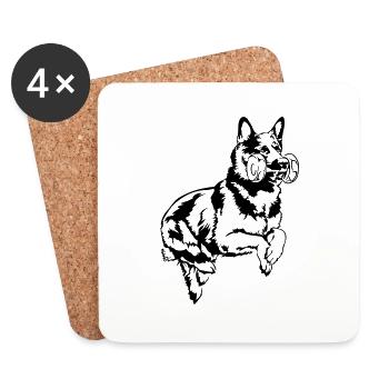 GERMAN SCHÄFERHUND Jump Wilsigns - Coasters (set of 4) - white - Front
