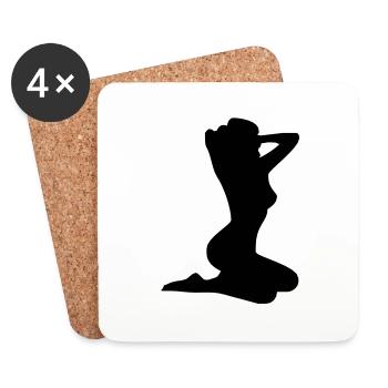 sexy - Dessous de verre (lot de 4) - blanc - Devant