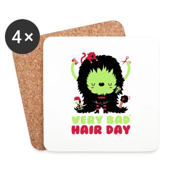bad_hair_day - Untersetzer (4er-Set) - Weiß - Vorne