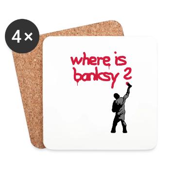 where is banksy - Untersetzer (4er-Set) - Weiß - Vorne