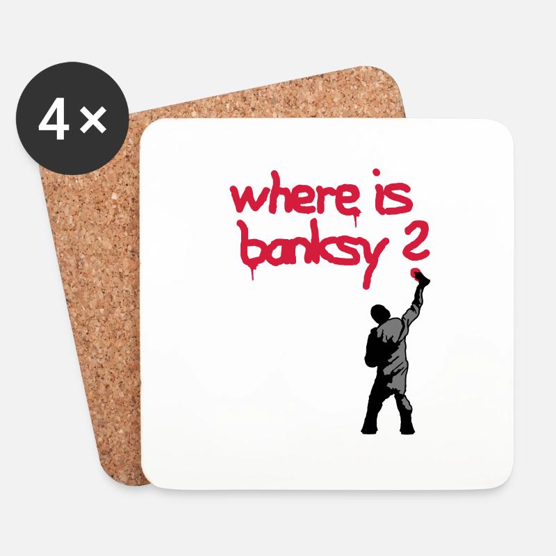 where is banksy - Untersetzer (4er-Set) - Weiß