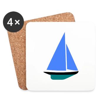 Segelboot - Dessous de verre (lot de 4) - blanc - Devant