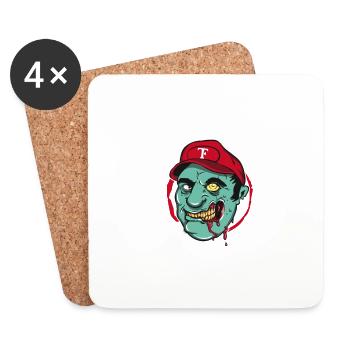 Superheld Zombie - Untersetzer (4er-Set) - Weiß - Vorne