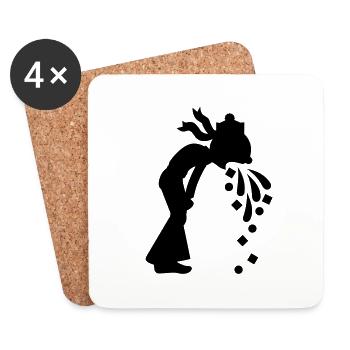 Sailor sur hérons / marin barfing (1c) - Dessous de verre (lot de 4) - blanc - Devant