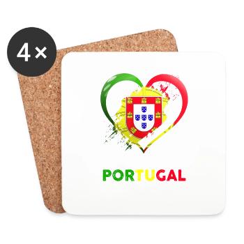 Portugal Heart - Un cadeau extraordinaire - Dessous de verre (lot de 4) - blanc - Devant