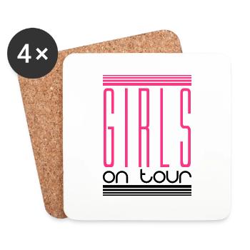 on tour on the road design weekend weekend girls - Coasters (set of 4) - white - Front