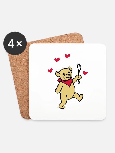 Teddy Baby - Coasters (set of 4) - white