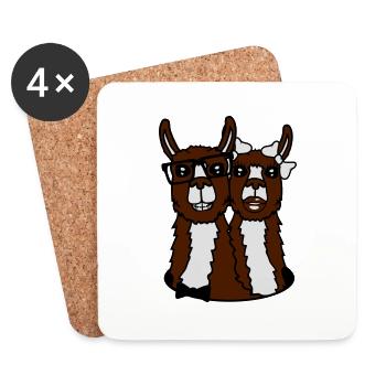 hole faces head love in love couple couples f - Coasters (set of 4) - white - Front