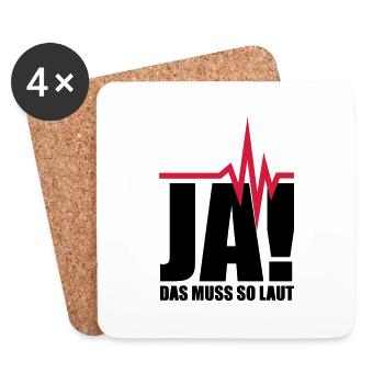 ja_das_muss_so_laut__f2 - Dessous de verre (lot de 4) - blanc - Devant