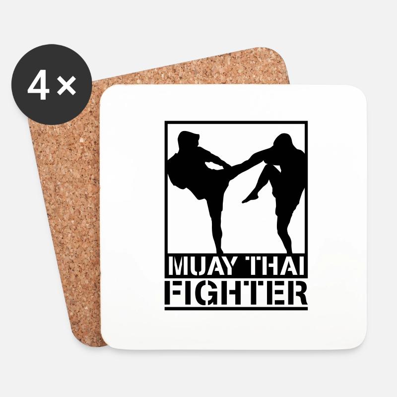 muay_thai_fighter__f1 - Untersetzer (4er-Set) - Weiß