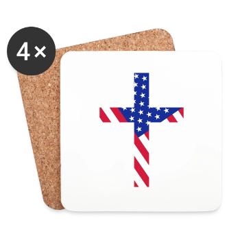 usa america flag stars stripes united staa - Coasters (set of 4) - white - Front