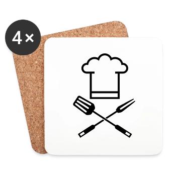 cooking_f1_ - Dessous de verre (lot de 4) - blanc - Devant
