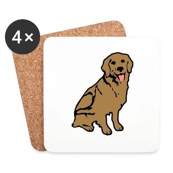 golden_retriever_hund - Dessous de verre (lot de 4) - blanc - Devant