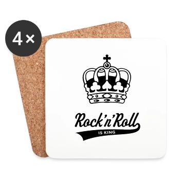 Rock 'n' Roll Is King - Untersetzer (4er-Set) - Weiß - Vorne
