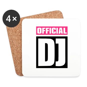 Official DJ - Dessous de verre (lot de 4) - blanc - Devant