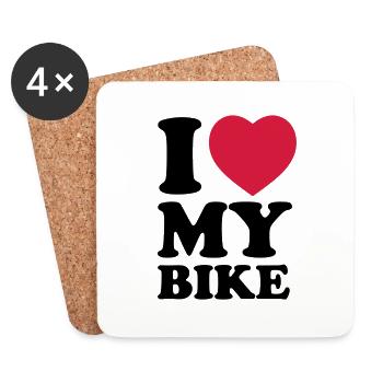 I love my bike - Untersetzer (4er-Set) - Weiß - Vorne