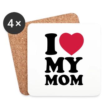 I love my mom - Untersetzer (4er-Set) - Weiß - Vorne