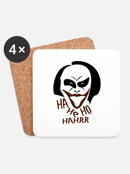 Joker - Lache - Untersetzer (4er-Set) - Weiß