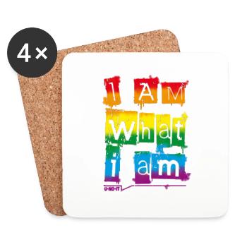 I AM WHAT I AM - Coasters (set of 4) - white - Front