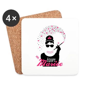 team bride - bride - EVJF - tiffany - Coasters (set of 4) - white - Front