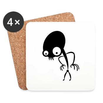 alien - Untersetzer (4er-Set) - Weiß - Vorne