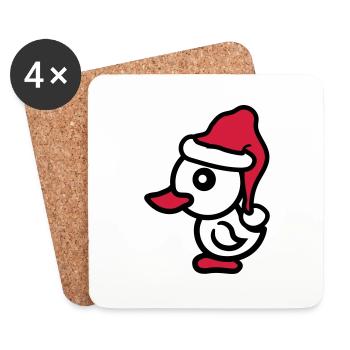 weihnachten nikolaus weihnachtsmann winter geschen - Untersetzer (4er-Set) - Weiß - Vorne