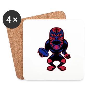 mask_blak - Coasters (set of 4) - white - Front