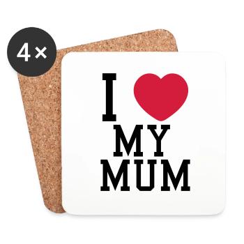ich liebe meine Mama - Untersetzer (4er-Set) - Weiß - Vorne