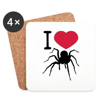 heart love i love spider bird spider design clip art - Coasters (set of 4) - white - Front