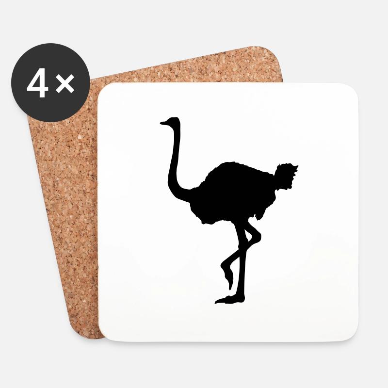 Ostrich - Coasters (set of 4) - white